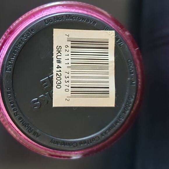 Starbucks Metallic Magenta Pink 16 oz Tumbler Travel Mug Flip Top 2004 Rare - Picture 4 of 11